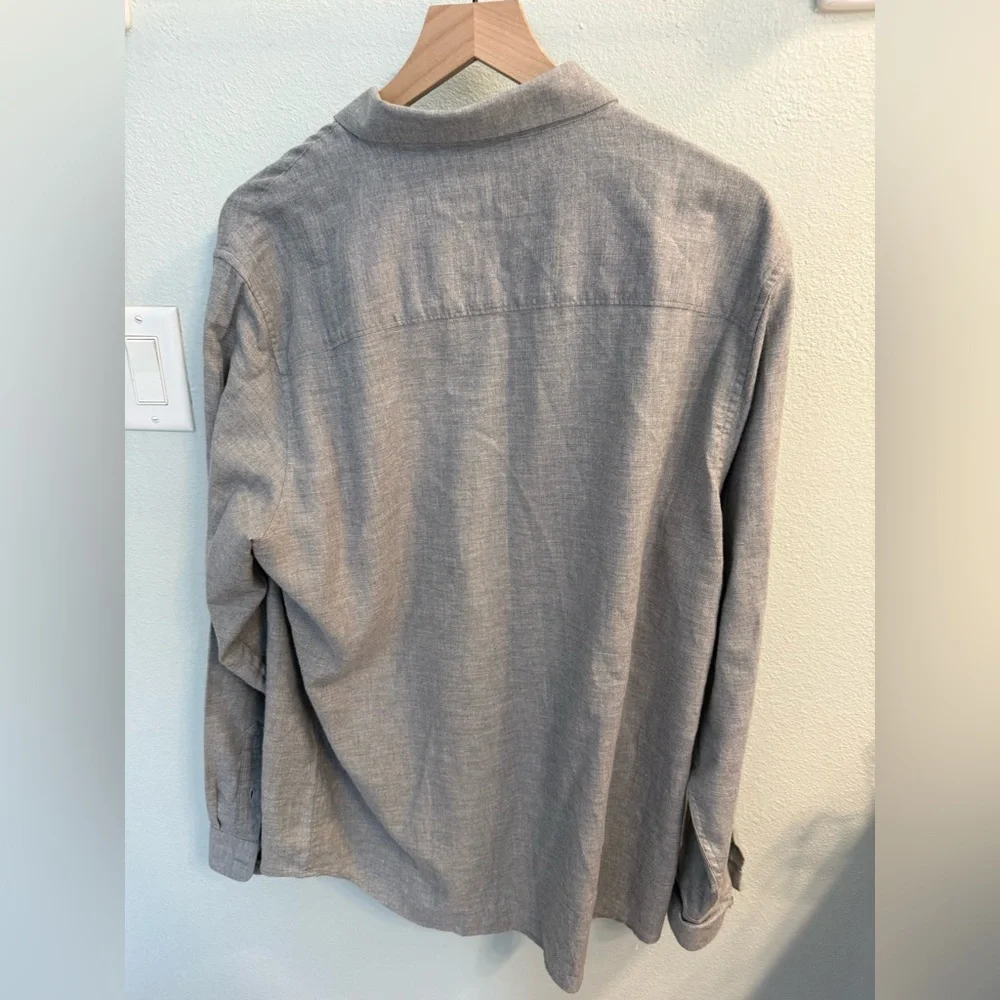 Travis Matthew grey Cloud Flannel Button-Up Shirt Men's Gray Long Sleeve Shirt